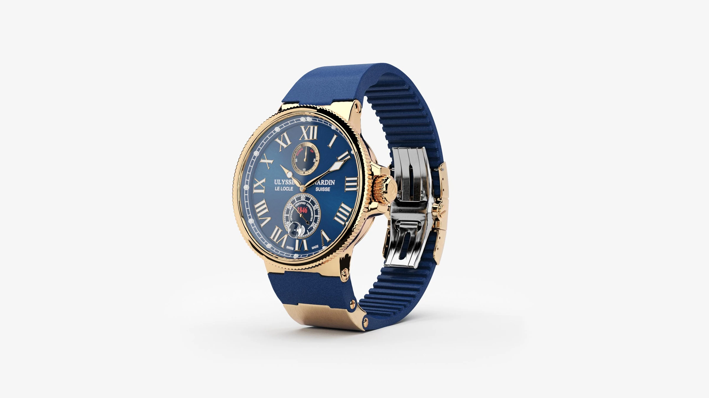 blue wrist watches 3D CGI product visualization