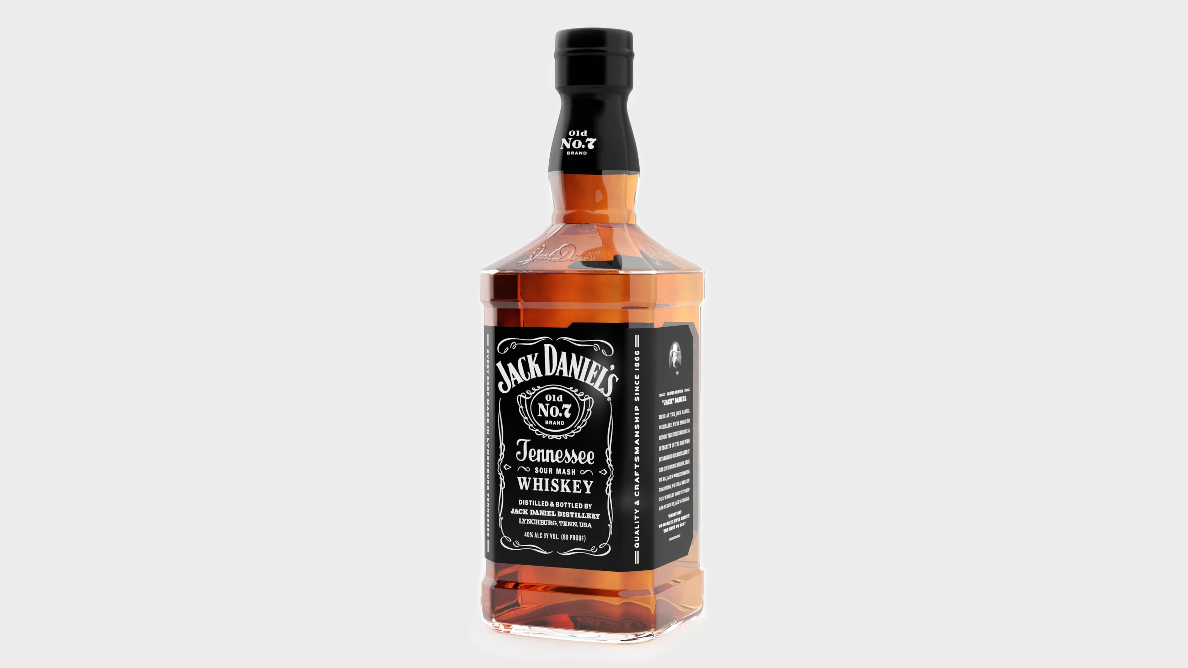whiskey bottle Jack Daniels 3D CGI product visualization