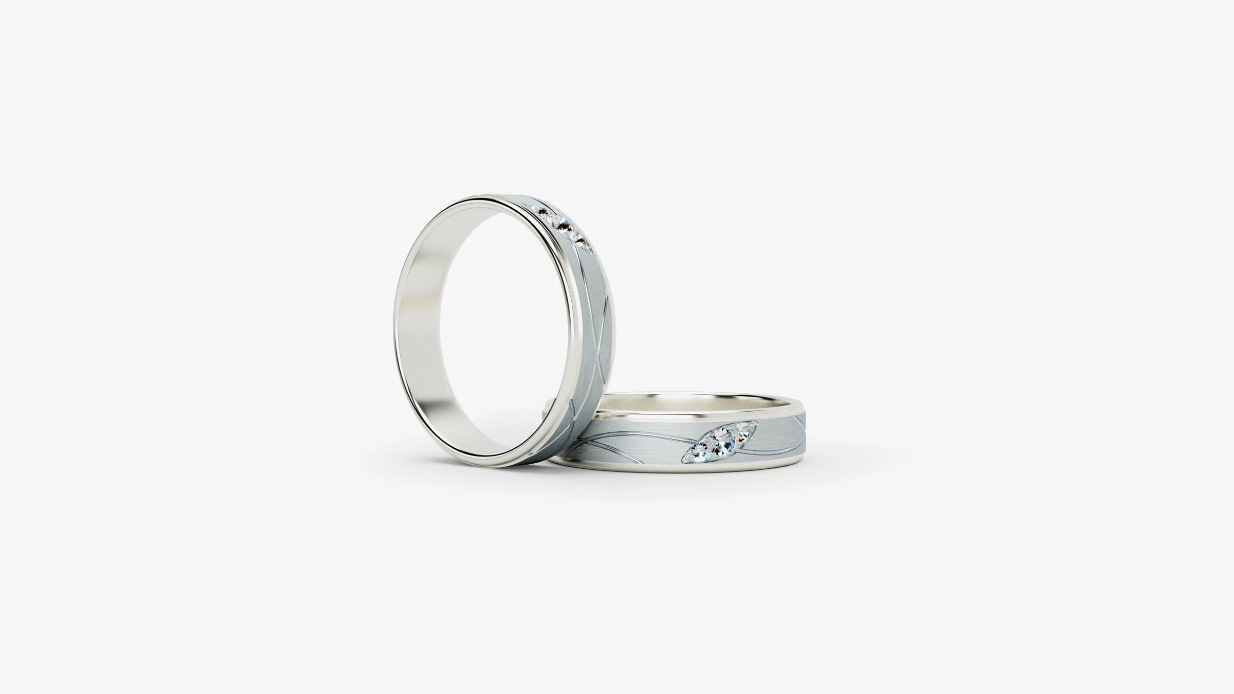 jewelry ring silver white gold 3D CGI product visualization