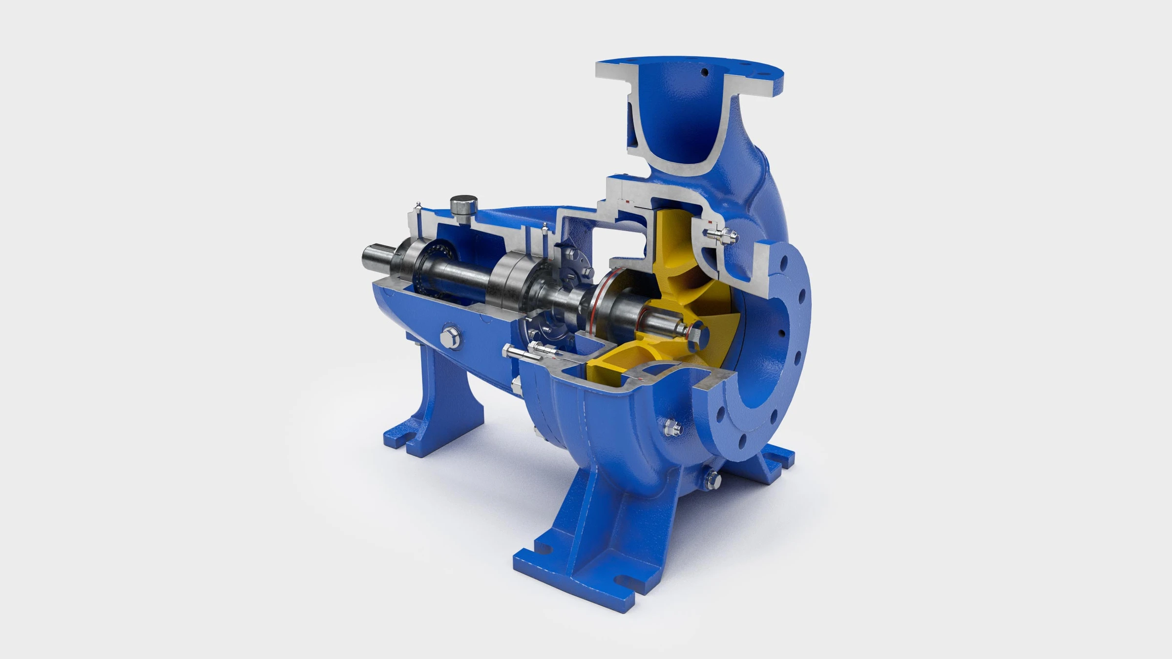 blue machinery 3D CGI product visualization