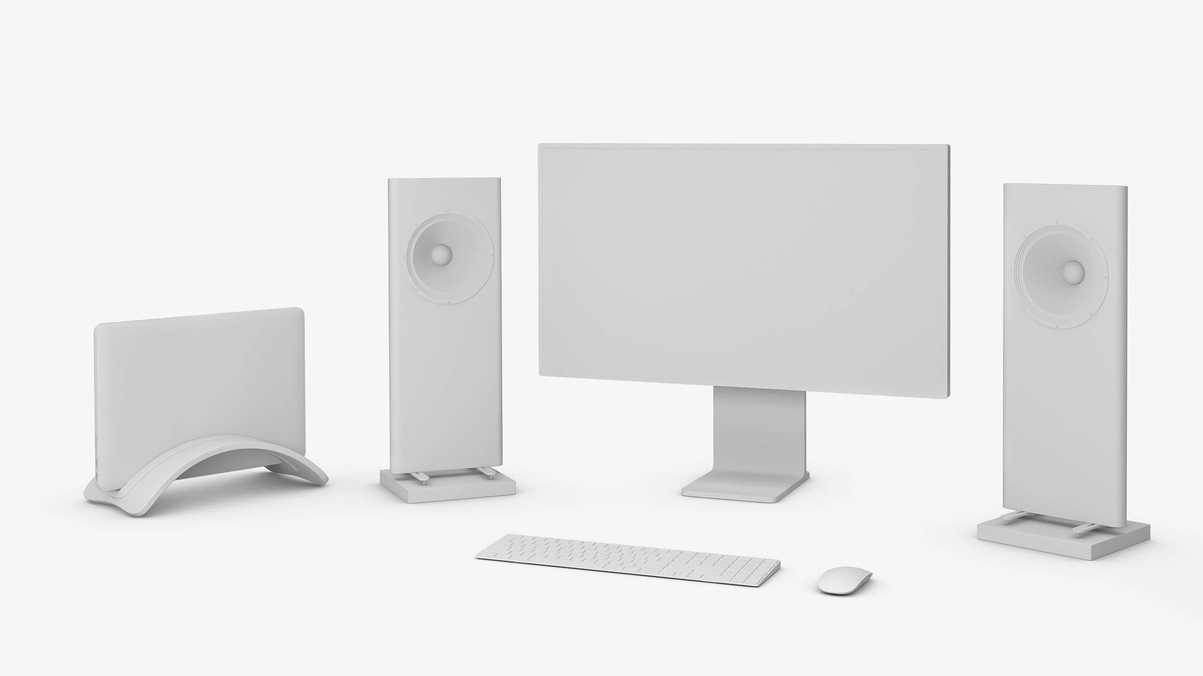 Apple products — clay render