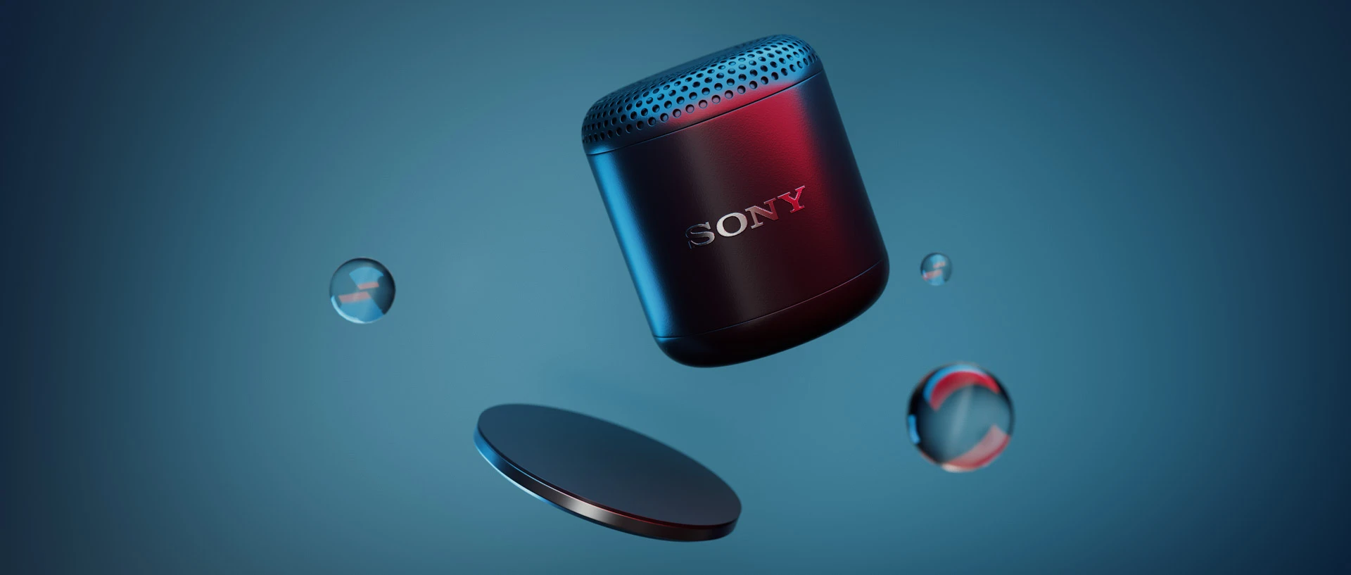 sony speaker 3D CGI product visualization in cinema 4d arnold